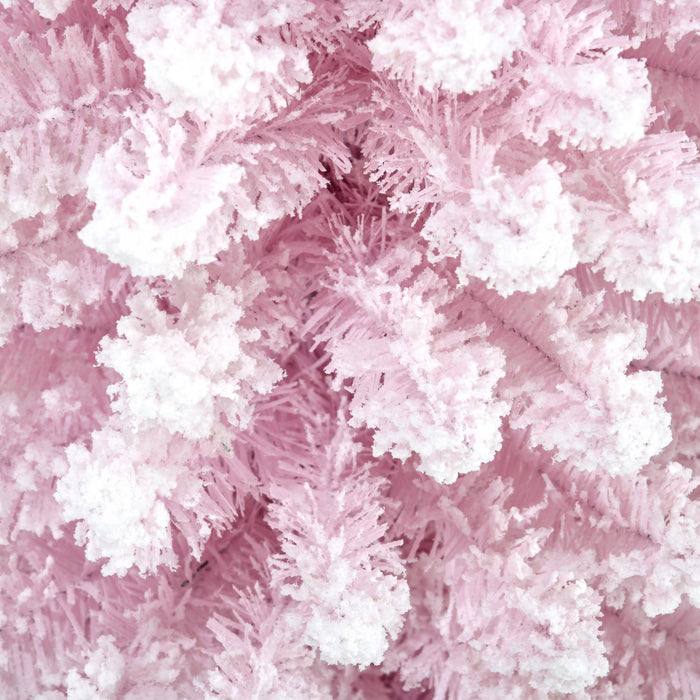 Homcom Pencil Artificial Christmas Tree With Snow-flocked Branches