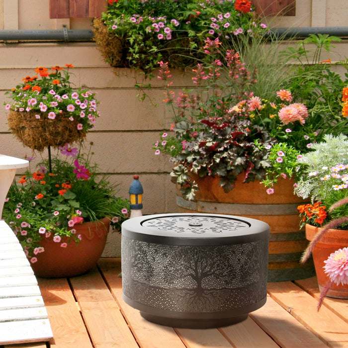 Outsunny Outdoor Water Fountain With Led Lights Garden Waterfall Fountain