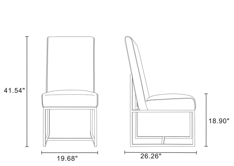 Element Modern 6-Piece Dining Chair Set in Steel
