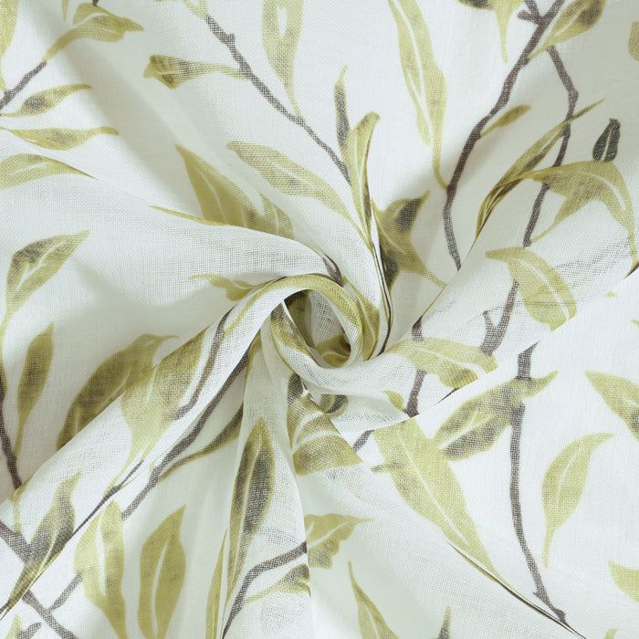 Habitat Verdure Green Light Filtering Dual Header Curtain Panel - 52 x 84