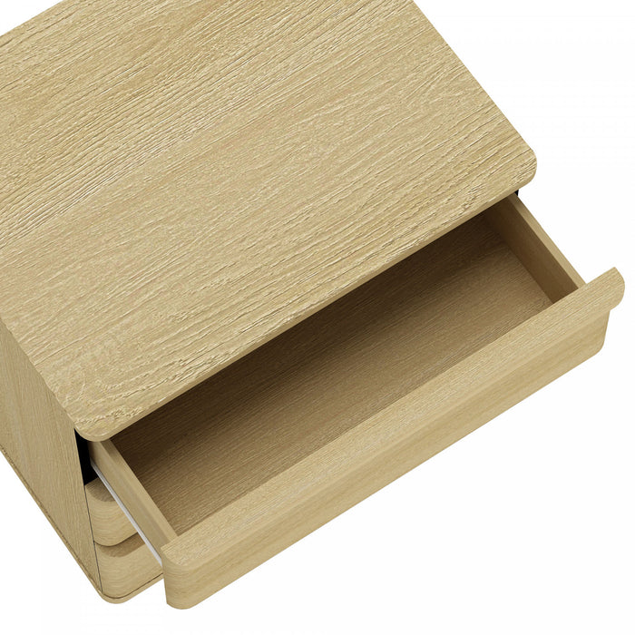 Molly Modern 26\" Nightstand in Natural Oak (3-Drawer) - Set of 2
