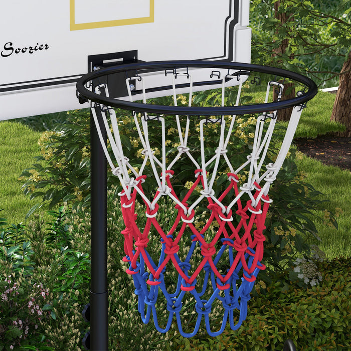 Soozier Basketball Hoop Outdoor With Wheels, 6-7ft Height Adjustable