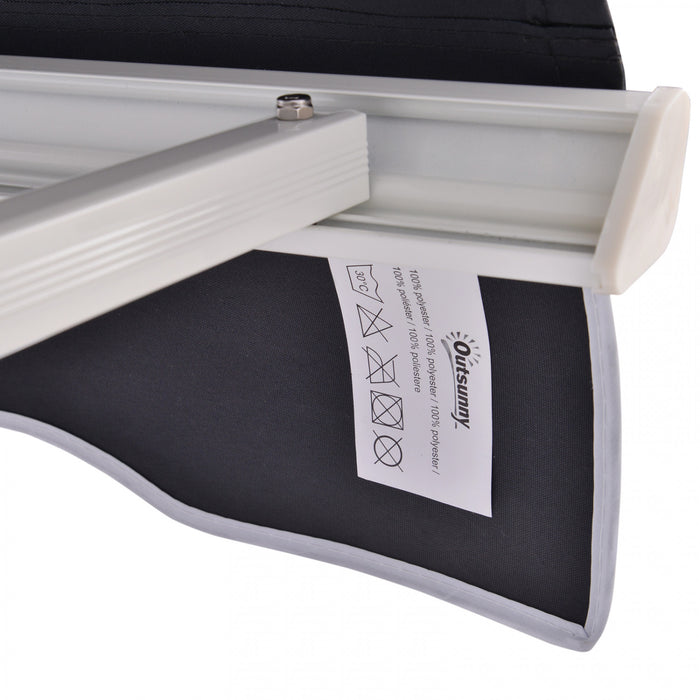 Outsunny 4'x 2' Retractable Window Door Awning Patio Canopy Outdoor Sun Shade Shelter Dark Grey