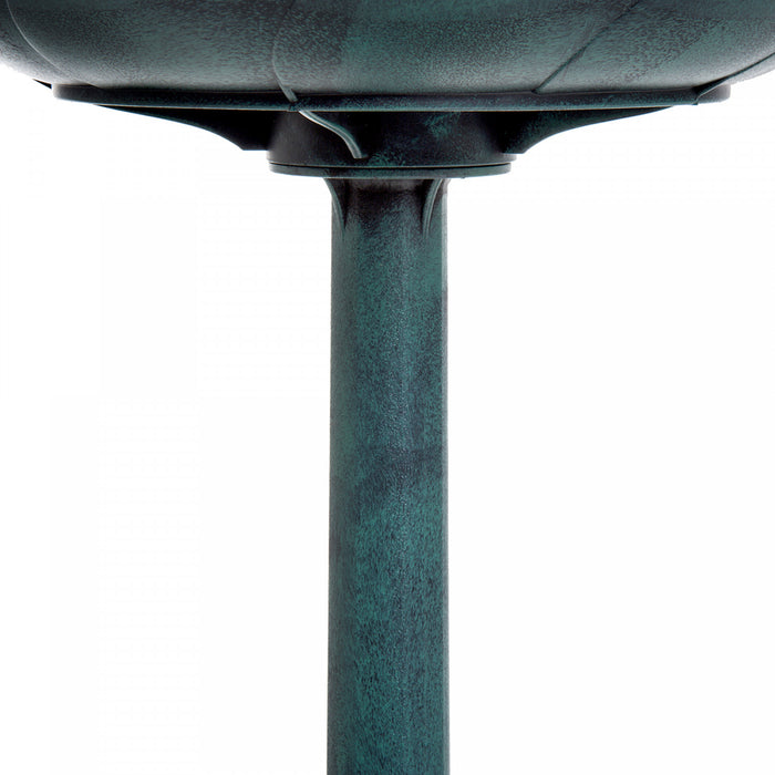 Outsunny 27'' Bird Bath Outdoor Resin Decor With Fleur De Lis Pattern