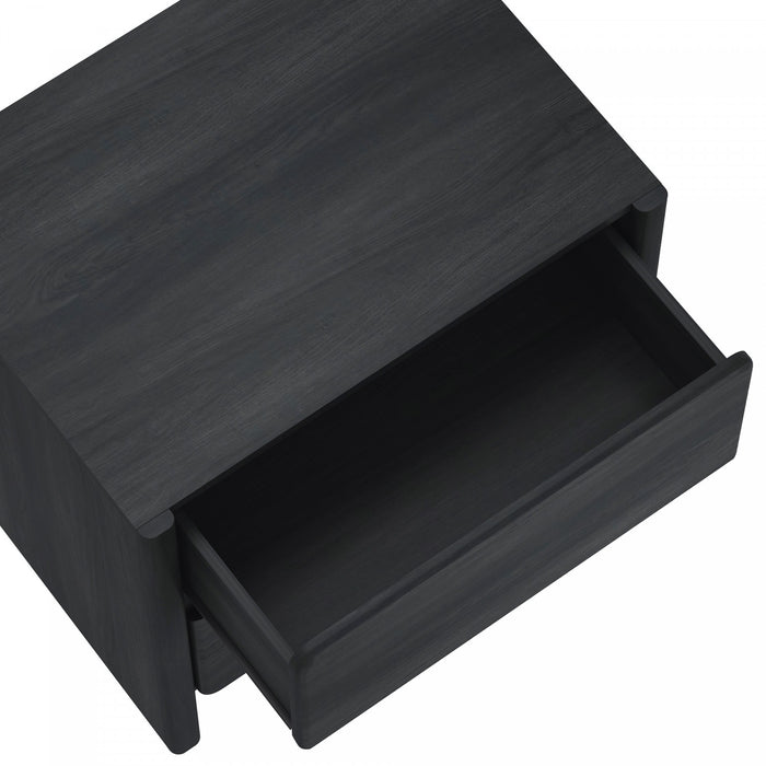 Linda Modern 24\" Nightstand in Charcoal Gray (2-Drawer) - Set of 2