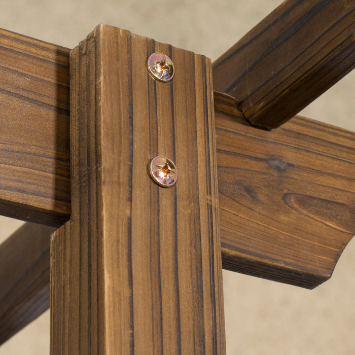 Outsunny 85\" Wooden Garden Arbour For Wedding And Ceremony, Outdoor Garden Arch Trellis For Climbing Vines, Carbonized