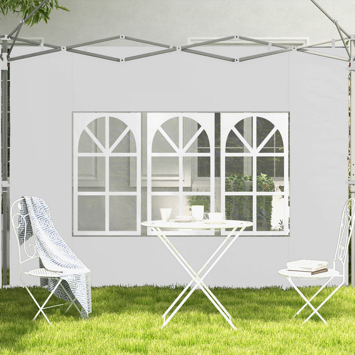 Outsunny Side Panels With Windows For 9.8' X 9.8' Or 9.8' X 13.1' Pop Up Canopy, 2 Pack Sidewalls Replacement, White