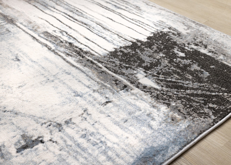 Hadley Grey Taupe Blue Distressed Design Rug, 5'3\" x 7'7\" Indoor Area Rug