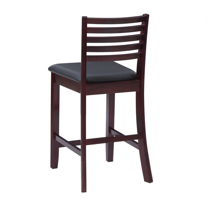 Torino Faux Leather Ladder Back Counter-Height Stool - Merlot