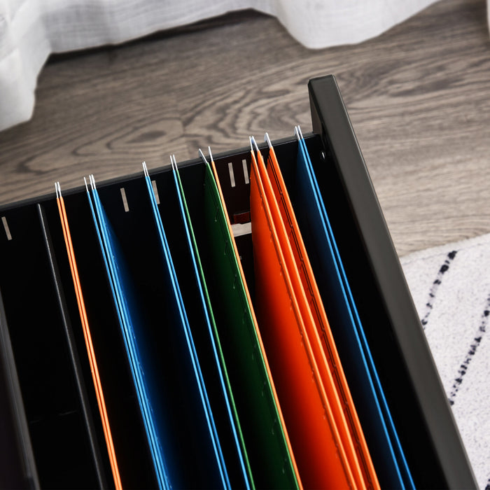 Vinsetto 3 Drawers File Cabinet On Wheels Lockable For Home Office