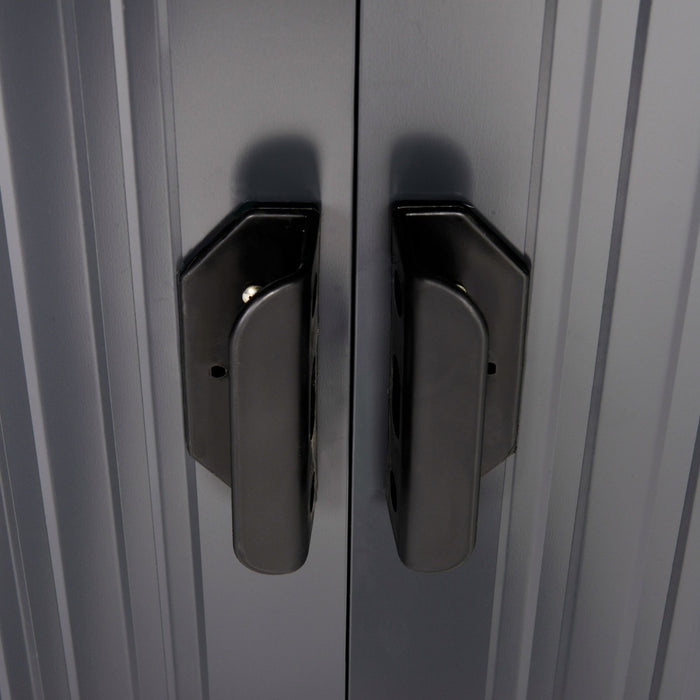 Outsunny 6' X 4' Outdoor Storage Shed, Metal Garden Tool Storage House Organizer With Lockable Sliding Doors And Vents For Backyard Patio Lawn, Charcoal Grey