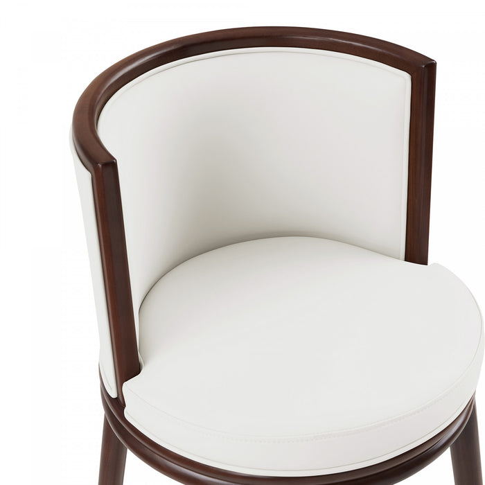 Evalyn Modern Wood Upholstered Counter Stool in White - Set of 3