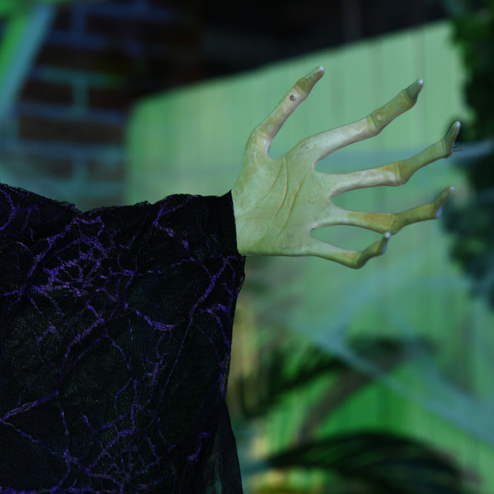 Homcom Black Witch Halloween Prop W/ Light Up Eyes For Party