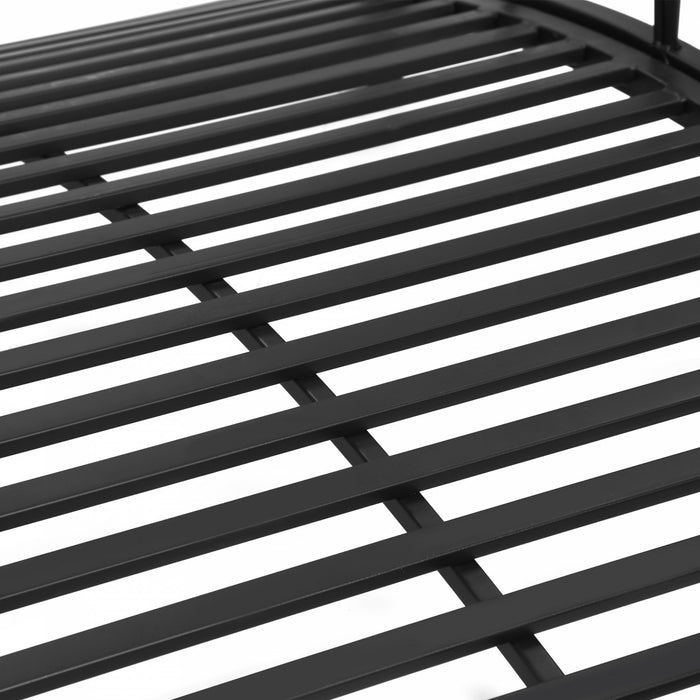 Outsunny 3.3ft Classic Garden Bridge With Safety Railings Arc Footbridge Decorative Pond Bridge For Backyard Creek Stream, Black