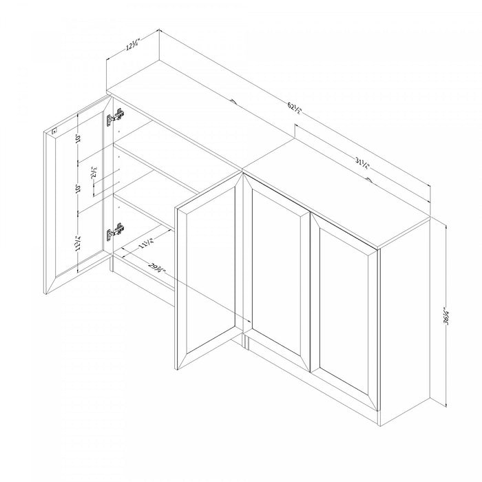Arum Set Of 2 Sideboards With Shelves Bleached Oak - South Shore