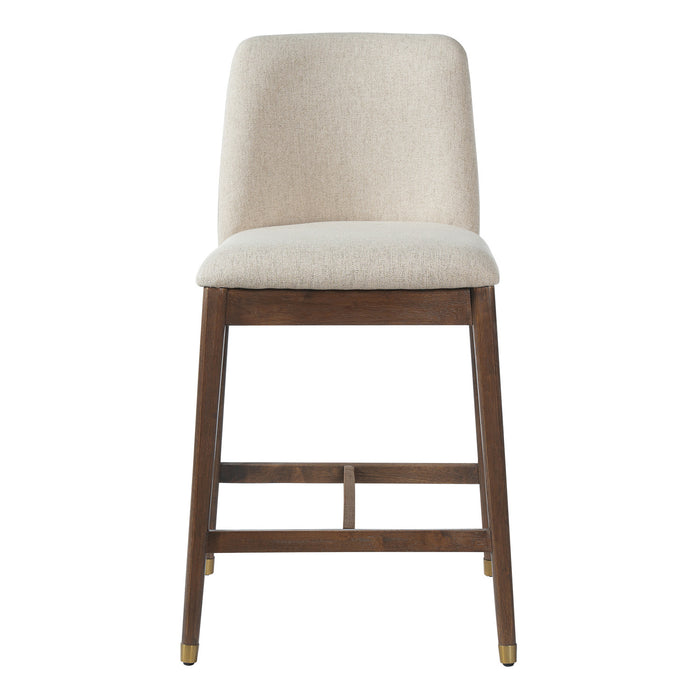 Clara Rubber Wood Bar Stool Set of 2,Walnut