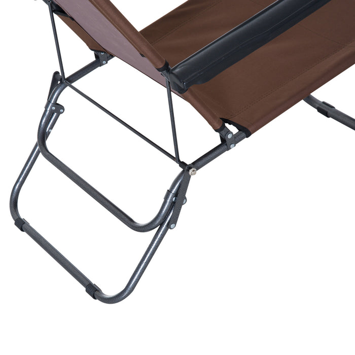 Outsunny Outdoor Lounge Chair 2-level Zero Gravity Recliner W/pillow, Brown
