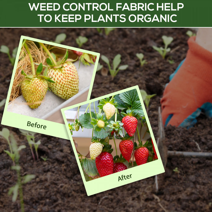 Outsunny 3ft x 164ft Weed Barrier, Landscape Fabric, for Greenhouse Yard Garden Weed Control, Heavy-Duty & Easy Setup, 2oz