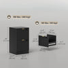 HOMCOM 2 Drawer File Cabinet Fluted Vertical Filing Cabinet with Lock Black