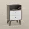 HOMCOM Nightstand Set of 2 Bedside Table with 2 Drawers and Open Storage