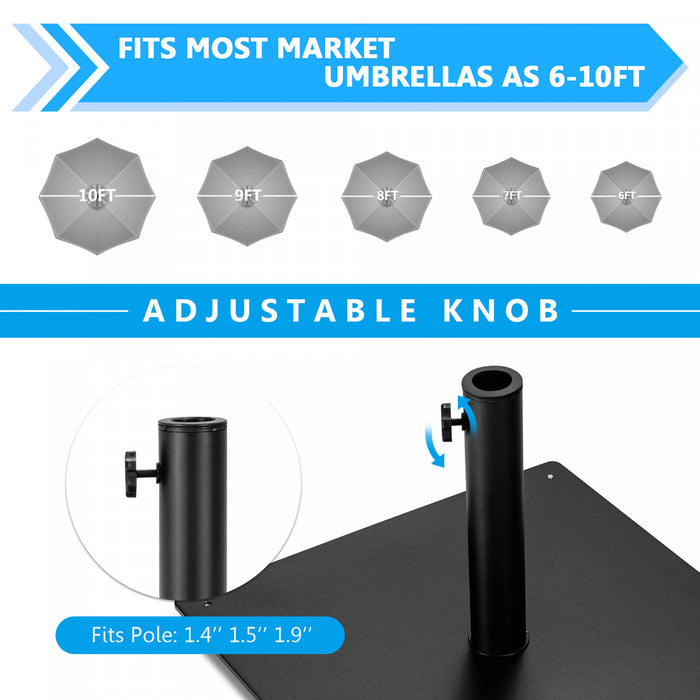 Costway 10ft Solar Lights Patio Umbrella Outdoor W/ 36 LBS Steel Umbrella Stand