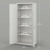 HOMCOM 71" Metal Storage Cabinet with 2 Doors 4 Adjustable Shelves White