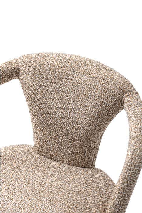 Palmer Mid-Century Modern Upholstered Tweed Armchair in Gold Dust - Set of 2 Dining Chair