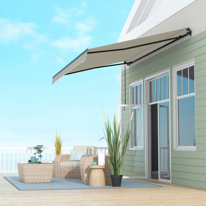 Outsunny 13' X 10' Patio Retractable Awning Sunshade Shelter, Light Grey