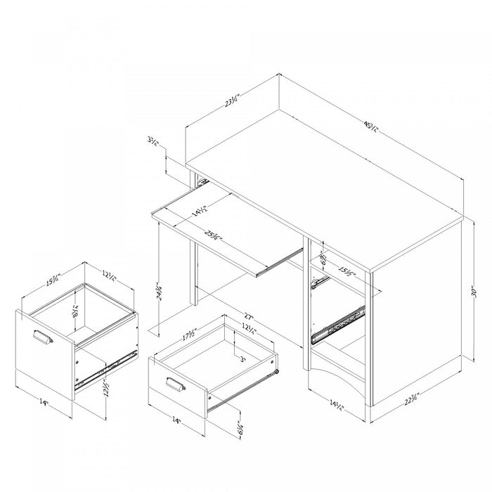 Gascony Desk - Rustic Oak