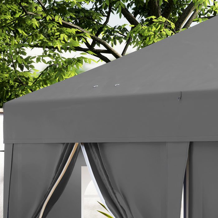 Outsunny 10'x20' Pop Up Tent Outdoor Easy Folding Gazebo Party Tent Black