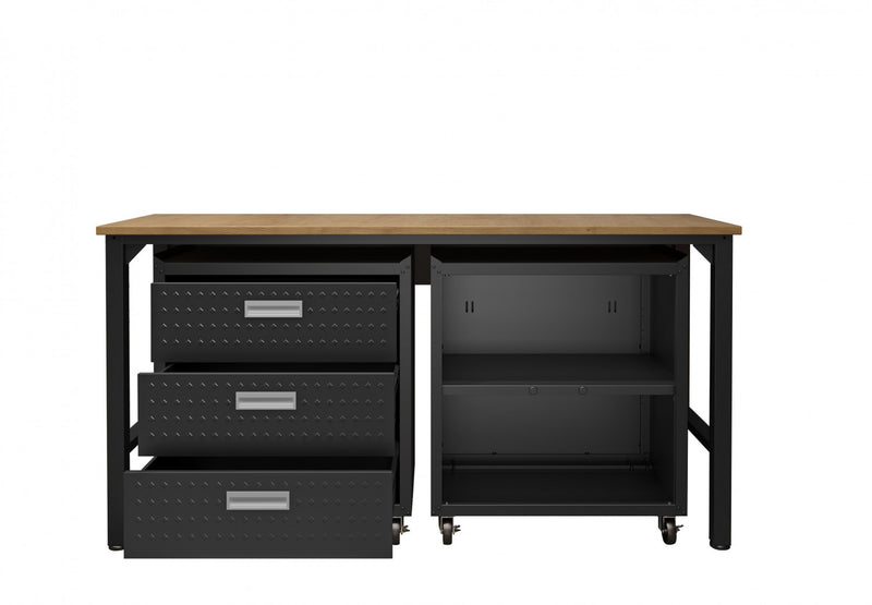 Fortress Modern 3-Piece Garage Set in Charcoal Gray Garage Storage