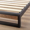 Suzanne Wood and Metal Platform Bed with Headboard - Queen Size | Suzanne lit plateforme en bois et en métal avec tête de lit - Grand