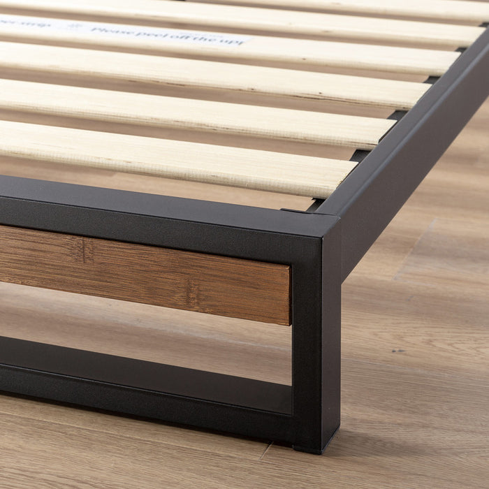 Suzanne Wood and Metal Platform Bed with Headboard - Queen Size