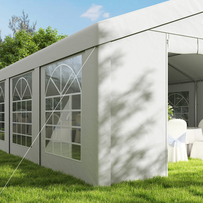 Outsunny 20' X 40' Large Party Tent With 12 Removable Window Sidewalls
