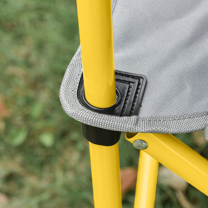 Outsunny Double Seat Camping Chair Folding Loveseat w/ Storage Pocket Green