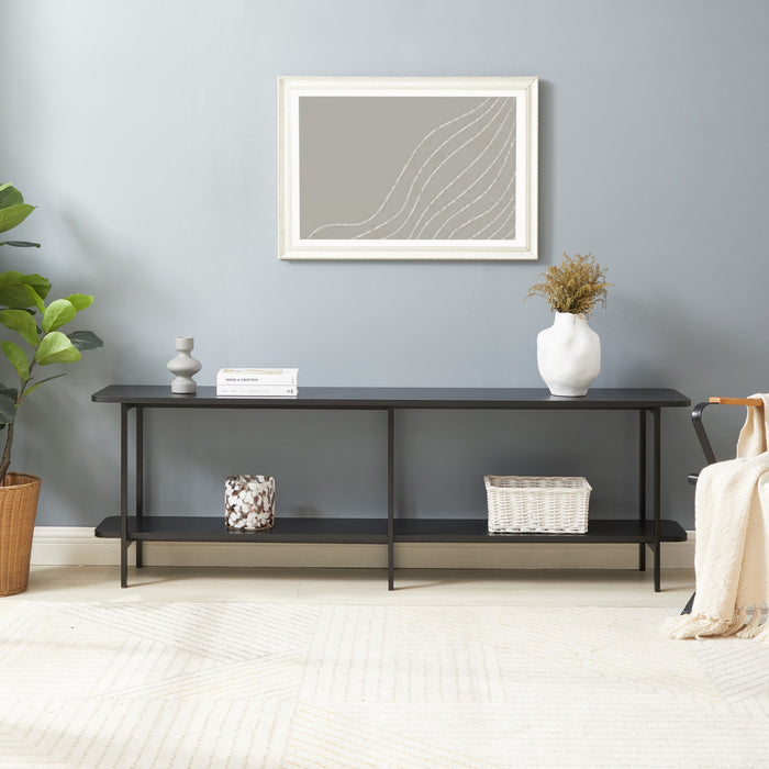 Celine Contemporary Modern 71\" Console Table in Black (2-Shelf)