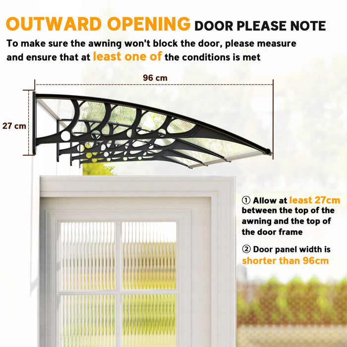 Outsunny Window Awning Door Canopy, Front Door Outdoor Patio Cover