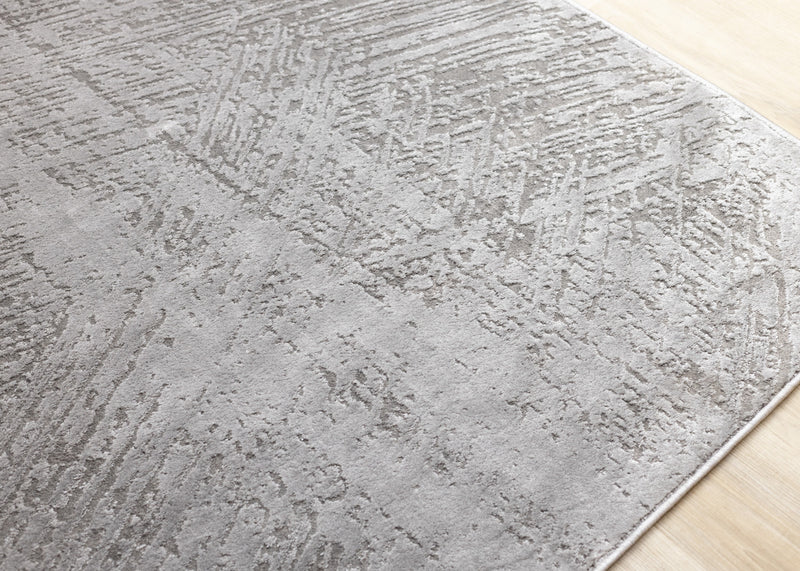 Hudson Grey Cream Distressed Brushstrokes Rug, 5'3\" x 7'7\" Indoor Area Rug