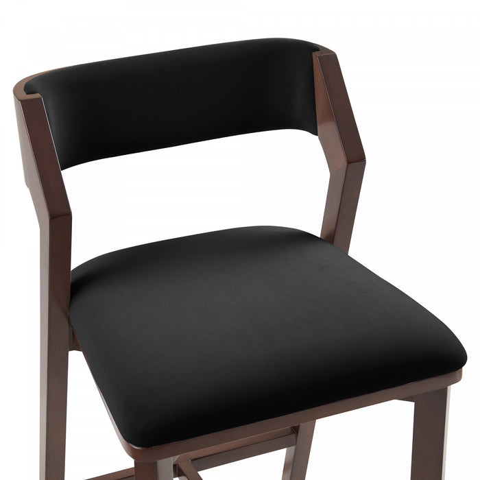 Patricia Modern Wood Upholstered Counter Stool in Black Armoire