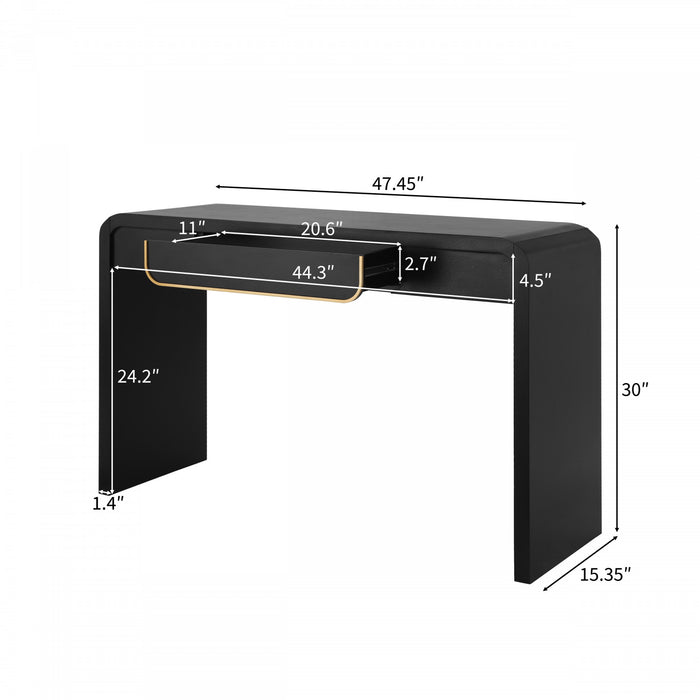 Ethan Wood Sofa Table with Storage for Living Room Entryway Hallway - Black