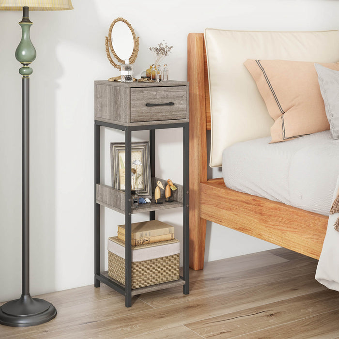 Costway 2 Pack 3 Tier Indoor Tall Plant Stand With Drawer Anti-tipping Devices Display Shelf