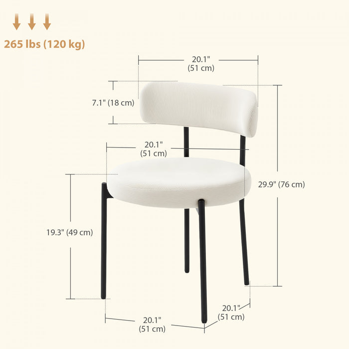 HOMCOM Dining Chairs Set of 4 Kitchen Chairs with Steel Legs, Beige