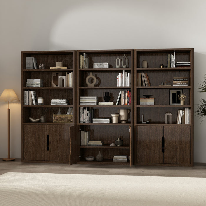Rivington Modern 40\" Bookcase Cabinet in Walnut - Set of 3
