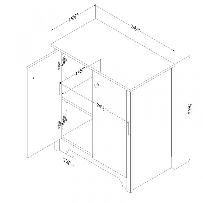Vito Small 2-door Storage Cabinet - Pure Black 