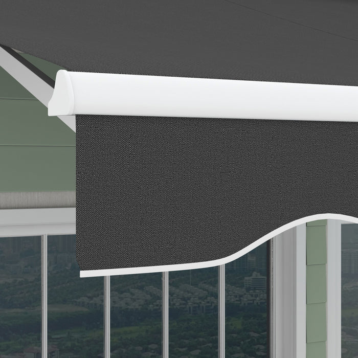 Outsunny 12' X 10' Electric Retractable Awning W/ Remote Controller, Grey