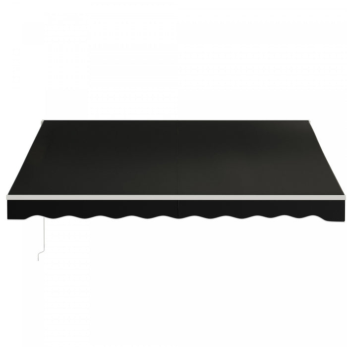 Outsunny 12' X 10' Electric Retractable Awning W/ Remote Controller, Black