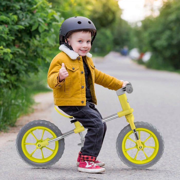 Honeyjoy 12\" Balance Bike 2 Wheels Children's Bicycle With Adjustable Seat Green