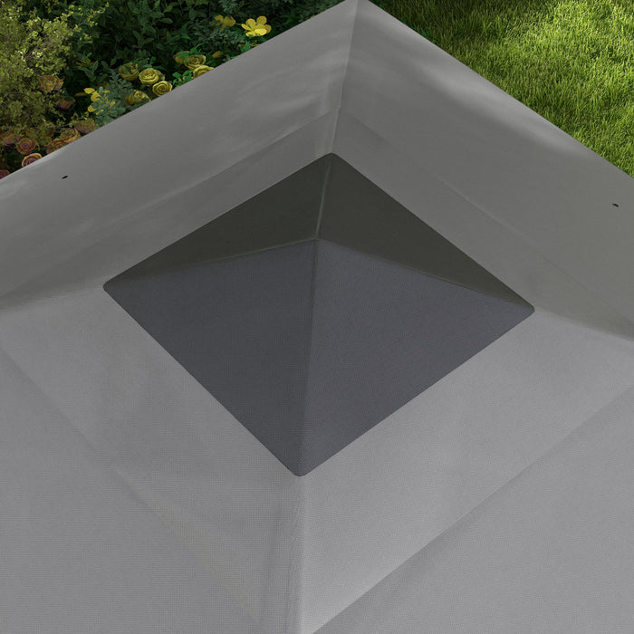 Outsunny 10' X 10' Pop Up Canopy Foldable Party Tent With Nettings, Grey