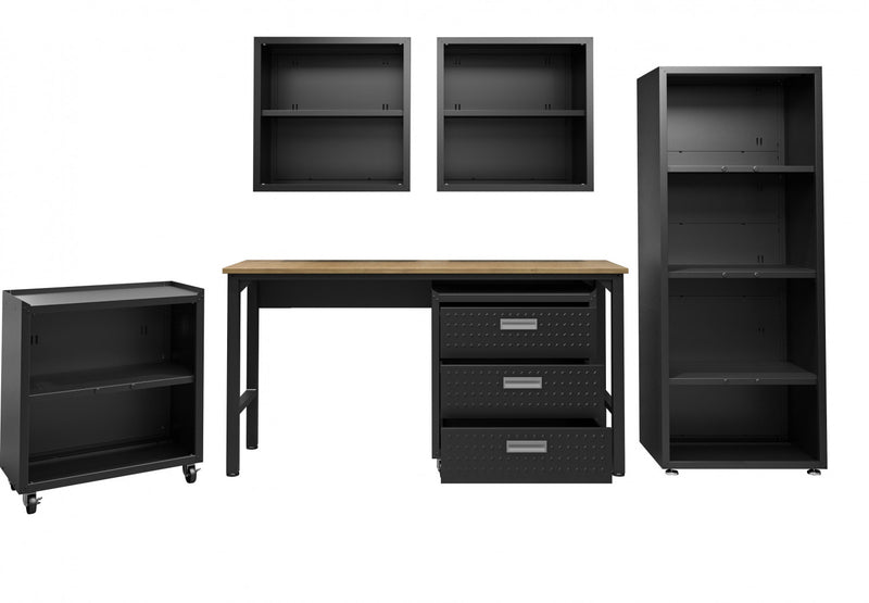 Fortress Modern 6-Piece Garage Set in Charcoal Gray Garage Storage