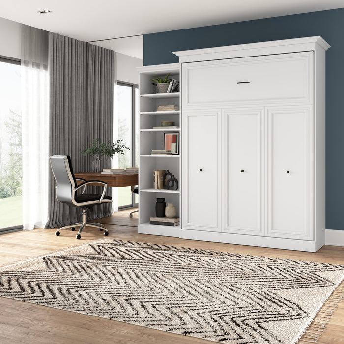 Bestar Versatile Queen Murphy Bed with Closet Organizer (92 W) - White